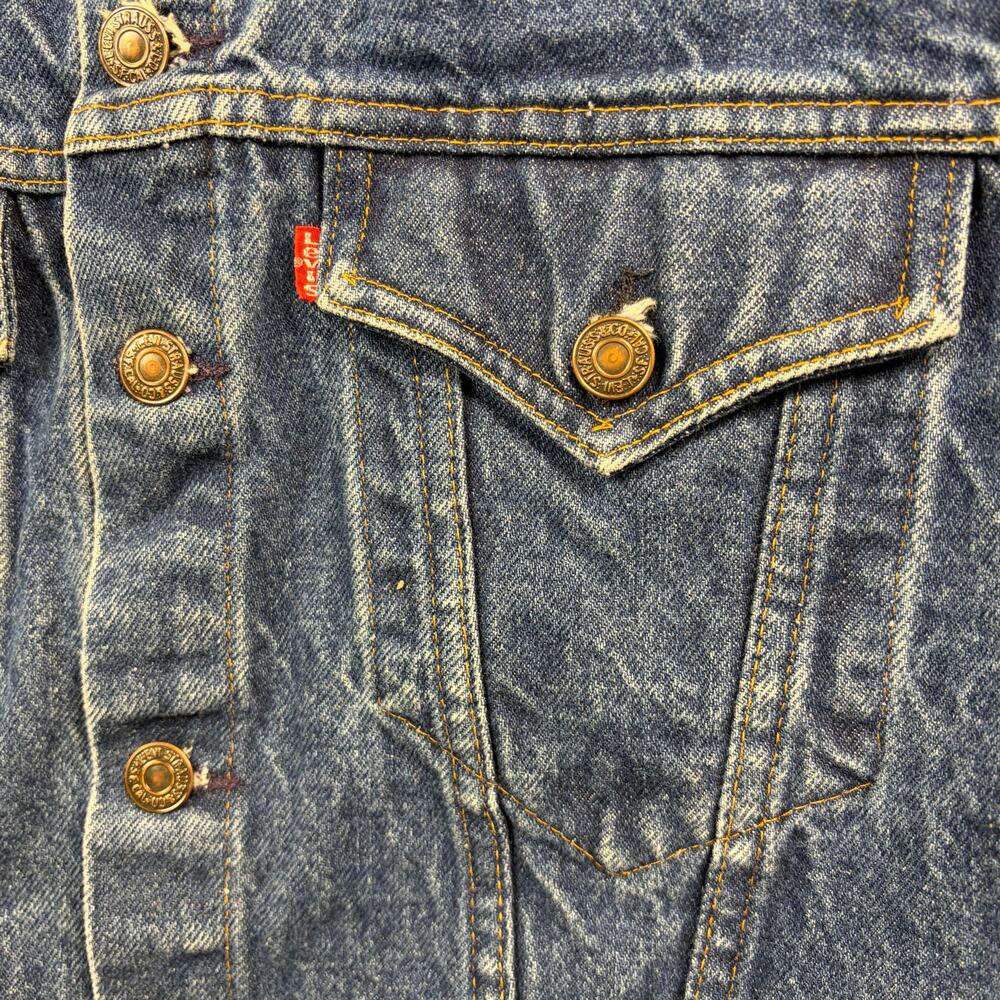 VIntage 1980s Levi's Type III Trucker Jean Jacket Medium Wash Denim Womens Small - Picture 6 of 9